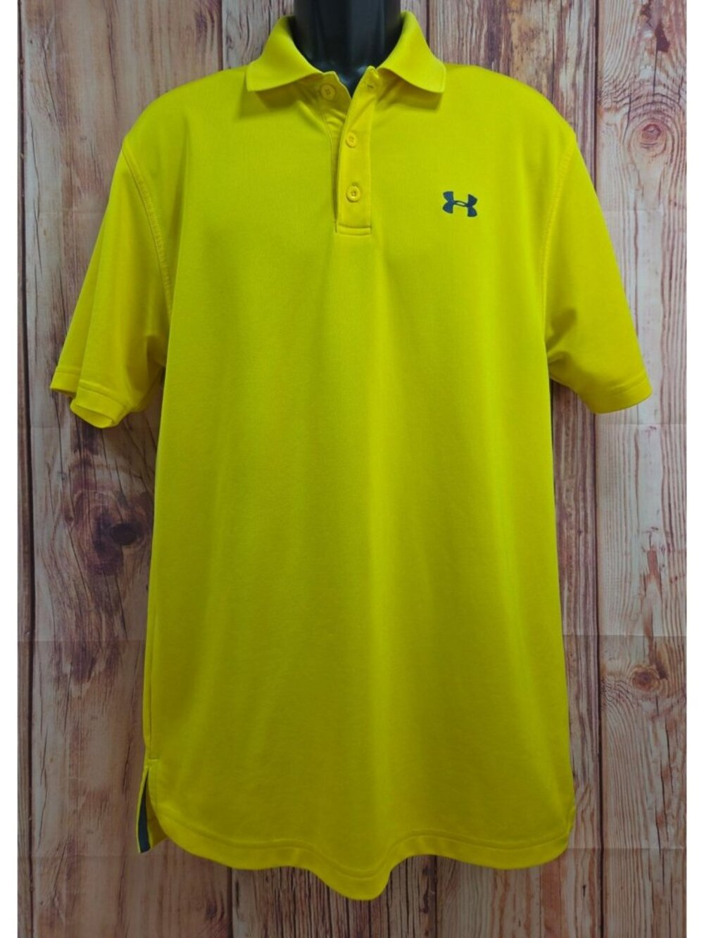 Under Armour Yellow HeatGear Loose Fit Polo Shirt Medium